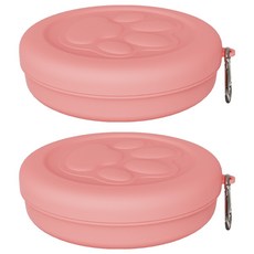 Aewani 寵物戶外用附蓋式便攜餐具 S 11 x 4 cm, 粉紅色, 2個