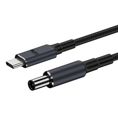 Kamera 佳美能 140W 7A Type-C公轉DC公 7450直頭黑口 PD誘騙線 Dell筆電適用 1.8m, 1條