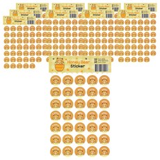 Superssam 動物水果圓形稱讚貼紙組 蜜糖熊貼紙, 混合色, 10套