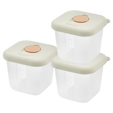 Glasslock 格拉氏洛克 嬰兒大容量矽膠副食品容器, 280ml, 3個, cozy milk