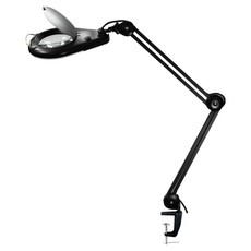 Octopus 章魚牌 防靜電LED照明夾桌放大鏡10倍 5W 206531ESD, 黑色, 1個