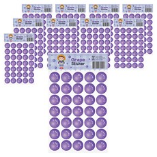 Superssam 動物水果圓形獎勵貼紙組 葡萄貼紙, 混合顏色, 10套