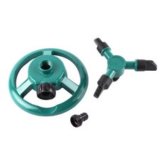 小麥購物 360度旋轉灑水器 L522 圓形落地型, 1個, 綠色