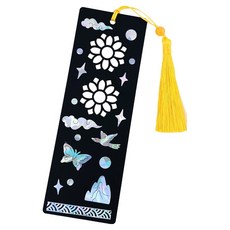 Orange Mall 螺鈿貼紙圖案書籤製作 十長生 02, 掛環(隨機出貨), 書籤(隨機出貨), 貼紙(混合顏色), 5個