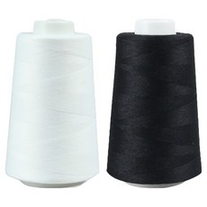 手工縫紉 40支2股縫紉線2件組, 01 白色, 26 黑色, 1套
