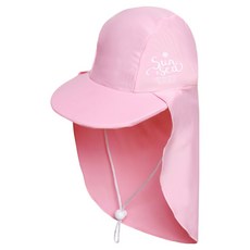 ICE SAND 兒童款UV防曬護頸帽, 08.PLK-008(淺粉色)