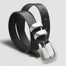 VONIN 義大利牛皮 25公釐寬版圓形皮帶 NT060BK