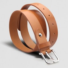 VONIN 義大利牛皮 30mm 銠金基本款皮帶 NT068TBR