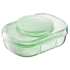 Richisalbong 切藥 3格 攜帶式藥盒 透明綠色 9.5 x 6.5 x 3 cm, 1個