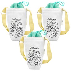 橘子商城 保溫保冷彩繪環保杯袋DIY組, 松鼠(環保杯袋), 隨機出貨(束繩), 3套