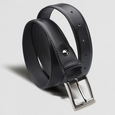 VONIN 義大利牛皮 30mm 鍍銠帶扣立體皮帶 NT069BK