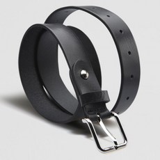 VONIN 義大利牛皮 30毫米 銠金屬基本款皮帶 NT066BK