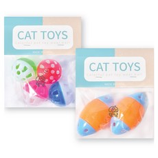 멍냥 반려동물 스포츠 볼 딸랑이 장난감 일반공 4종 + 럭비공 2p 세트, 일반공(레드, 그린, 핑크, 블루), 럭비공(오렌지 블루), 1세트