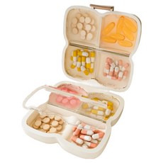 Richisalbong 多功能美觀便攜式藥盒 白色 8 x 7.6 x 3.2 cm, 1個