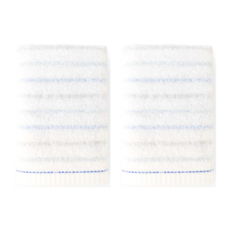 Gemini 双星毛巾 精梳棉粉彩條紋毛巾 76 x 34cm, 藍色, 2條