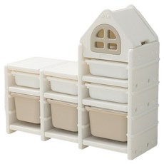 MH家居 小房屋兒童收納櫃, 卡其色, 7層