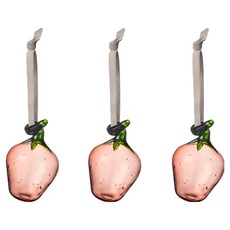 IITTALA 玻璃草莓吊飾, 3個, 粉紅色