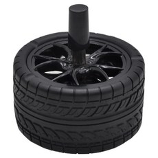 Cashrich 獨特輪胎造型防臭煙灰缸 9.8 x 10.5 cm, 1個, 黑色