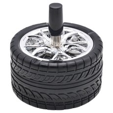 Cashrich 獨特輪胎造型防臭煙灰缸 9.8 x 10.5 cm, 1個, 銀色
