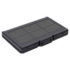 스페이스쉴드 닌텐도 스위치 시리즈 호환 포켓 팟 카드 카트리지 수납 베이직 12슬롯 클리어 케이스, 블랙, 1개