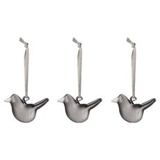 IITTALA 迷你玻璃鳥吊飾, 3個, 灰色