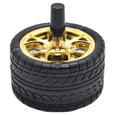 Cashrich 獨特輪胎造型防臭煙灰缸 9.8 x 10.5 cm, 1個, 金色