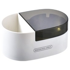 Cashirich 防臭多功能收納煙灰缸 14 x 6.5 cm, 白色 + 黑色, 1個