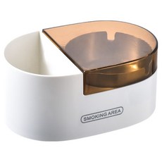 Cashirich 防臭多功能收納煙灰缸 14 x 6.5 cm, 白色 + 金色, 1個