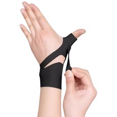 輕薄張力調節拇指支撐帶 左手用 黑色, 1個