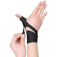輕薄張力調節拇指支撐帶 右手用 黑色, 1個