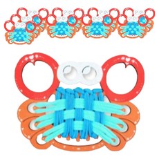 Orange e-mall 襪子脖工藝 夏季海洋動物 編織底座 DIY套組 螃蟹, 混和顏色, 10套