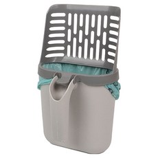 二合一懶人大容量寵物集便盒 附垃圾袋8捲, 灰白色, 1組