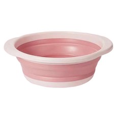 iSFun 矽膠摺疊旅行伸縮臉盆洗衣水盆桶 特大, 粉色, 1個