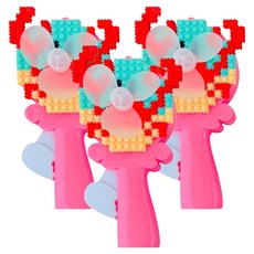 Orange e-mall 變形積木 夏日海洋動物 鏡子手持風扇DIY套組 螃蟹, 3套, 隨機出貨