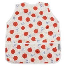 Bebe Shuette兒童款圖案一體型無袖美術圍裙+頭巾+袖套組, 石榴
