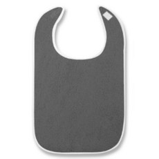 MG's Pick 柔軟毛圈布魔鬼氈可調式成人圍兜, 1個, 灰色