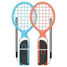 HOHOO Racket Fit 任天堂 Switch 2 Joy-Con 網球拍握把保護套 2件組, 1套, 單一商品, 藍色, 橘色