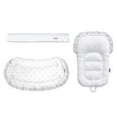 Manitopet寵物狗嬰兒車Duralon涼感涼爽智能緩衝+外層交叉+內層交叉組, 白色荷葉邊, 1組