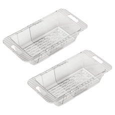 小麥購物 雙層伸縮瀝水籃 C453 單層 408g, 2個, 透明白