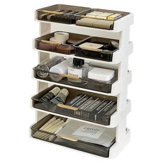 桌上型化妝品5層收納架 BRP548, 1個, 奶油色