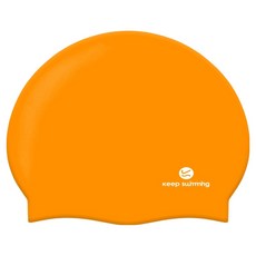 KeepSwimming 兒童Logo泳帽, 1個, 橘色