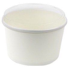 Inp SK 圓形紙容器 750ml 素白 透明蓋 12.4 x 10 x 7.5 cm, 50個, 1入