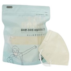 ALLBARUN 라이트 비말 차단 마스크 성인용 대형 KFAD, 25매입, 1개, 아이보리
