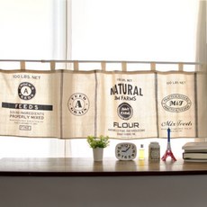 모노젠트 다목적 빈티지 흑백스타일 주방 바란스 미니커튼