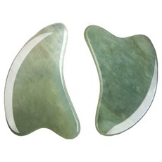 刮痧玉石按摩器, 2個, 綠色