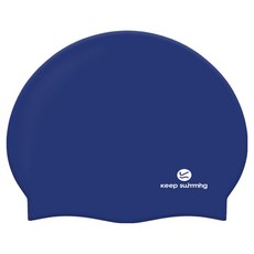 KeepSwimming 兒童Logo泳帽, 1個, 海軍藍