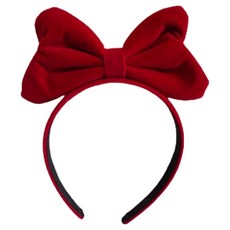 Mii Mii Party 可愛大髮箍, 絲絨蝴蝶結 紅色, 1個