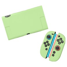 HOHOO 透明 任天堂 Switch 2 TPU 主機 Joy-Con 全包覆保護殼, 1個, 單一商品, 綠色