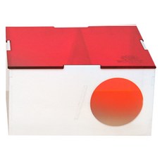 해씨 햄스터 아크릴 2룸 은신처 드워프용, 빨강 + 흰색, 1개