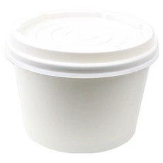 Inp SK 圓形紙容器 850ml 素面白色 白色蓋子 13.8 x 11 x 9 cm, 50個, 1入